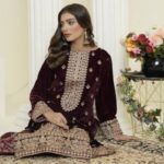 Velvet salwar suit Fashion